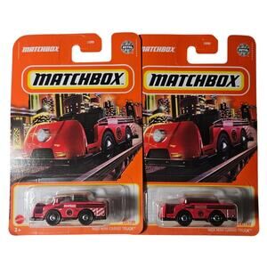 (2) Matchbox MBX Mini Cargo Truck Cars Mattel